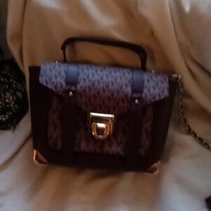Michael Kors Purple and Black Handbag